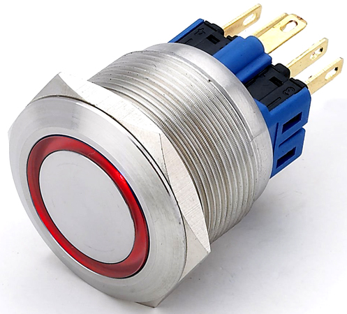 Push Button - 24V Momentary S/Steel Push But.Switch With Red LED